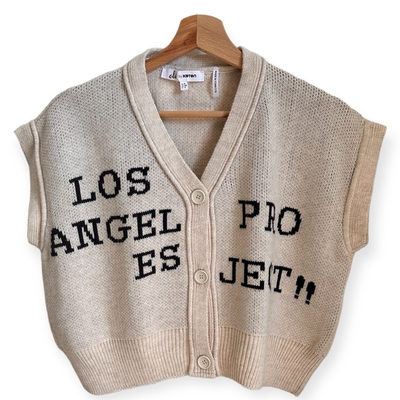 Knitted Cropped Vest, Patterned Sleeveless - Picture 6 of 9